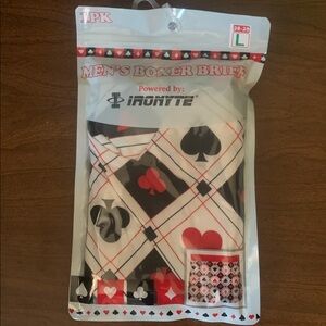 NWOT Ironyte Size L Card Deck Men’s Boxer Brief
